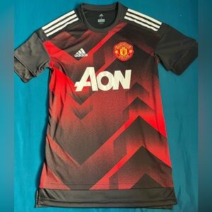 adidas Manchester United Home Pre-Match Jersey Mens 2017/18 - Red/Black